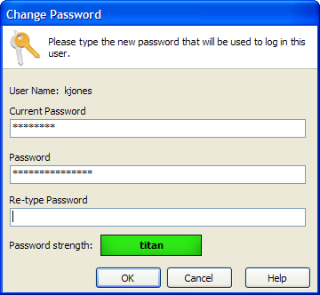 The change password dialog.